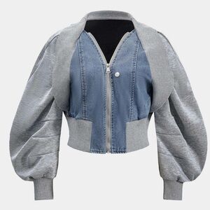 NWT Stylish Gray and Denim Women's Jacket